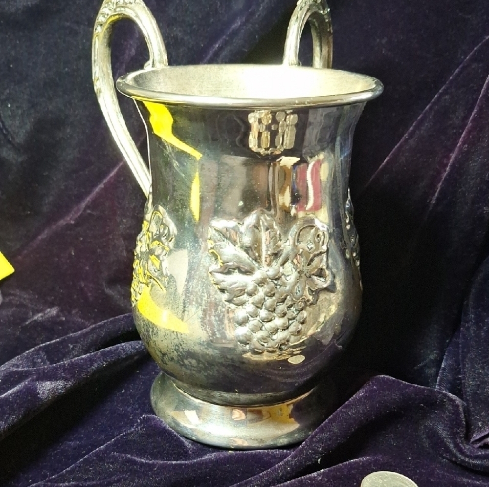 Silver Ornate Double-Handled Spoon Cup